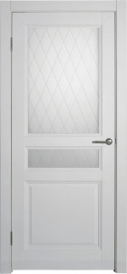 Межкомнатная дверь Каролина (ДО) белая эмаль Ромб (2000*800)