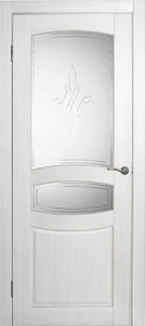 Межкомнатная дверь Екатерина (ДО)Белая лиственница гармония (2000*800)
