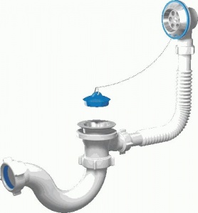 Обвязка на ванну 1 1/2*40 Aquant с переливом V110 1/45 (аналог E150)