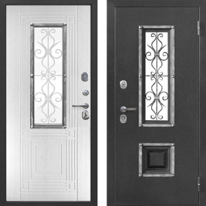 дверь мет.7,5см Венеция Серебро белый ясень (860мм) левая