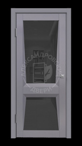 Межкомнатная дверь "Ариана-2" (ДО) Серая эмаль(soft) / сатин серый (2000*800)